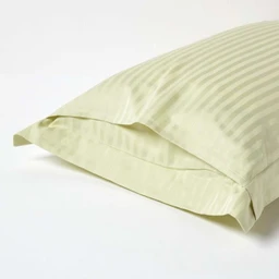 Taie d'oreiller rectangulaire coton égyptien 330 fils coloris vert sauge 50 x 90 cm-2