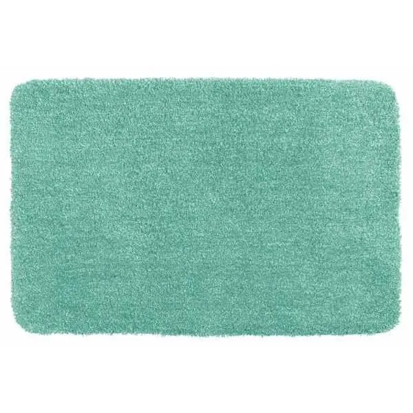 WENKO Tapis de bain Mélange, tapis salle de bain, 30 mm d'épaisseur, polyester microfibre, 55x65 cm, turquoise