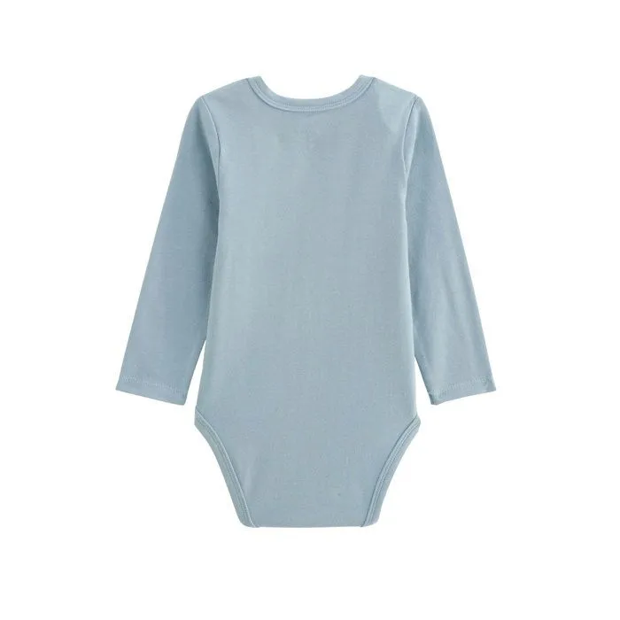 Lot de 2 bodies bébé - Félintrépide - Bleu - Manches longues - Imprimé félin - STANDARD 100 by OEKO-TEX®-5