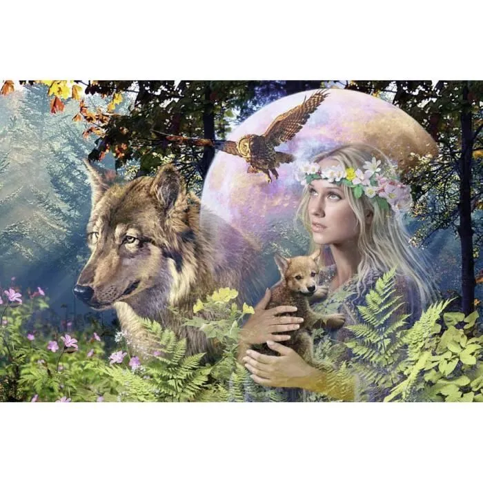 Puzzle 3000 pièces - Loups au clair de lune - Ravensburger - Adulte - Dès 14 ans-1