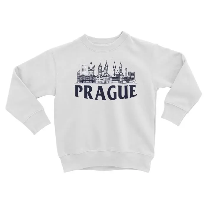 Sweatshirt Enfant Prague Minimalist Voyage Tchéquie Culture Architecture-0