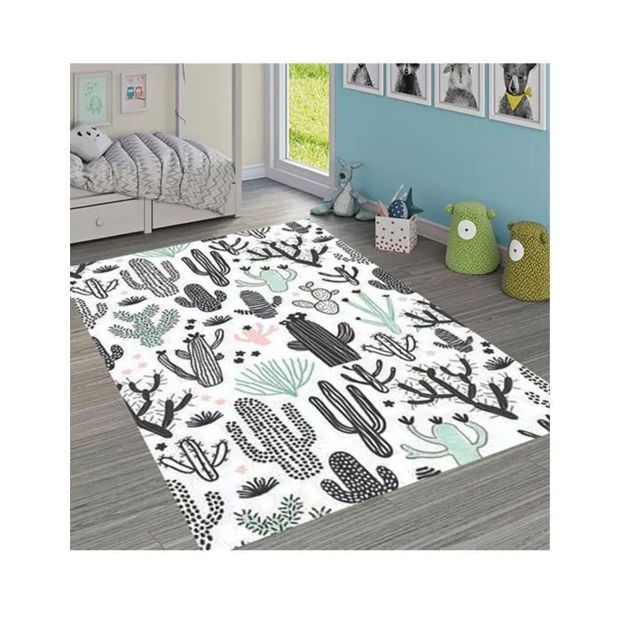 Tapis Enfant - COLLECTION DOT - CACTUS - 120x160 cm - Antidérapant - Lavable en machine-2