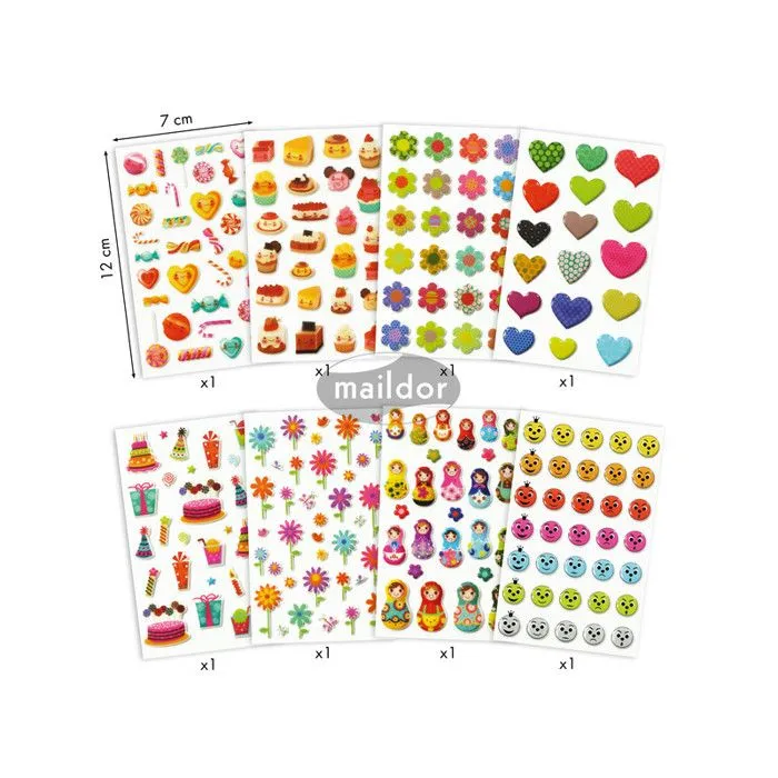 Stickers 3D - MAILDOR - Cooky - Pochette de 160 - Résine époxy - Mixte-1