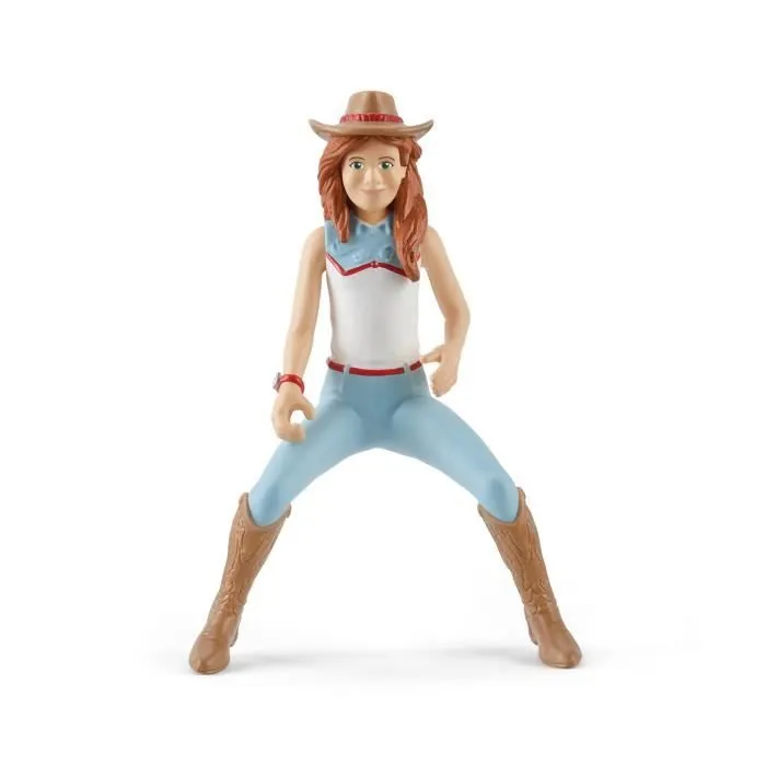 Cheval de Course d'Hannah - Coffret de 12 Jouets Schleich Rodéo avec Vachère - Figurine Cheval et Accessoires - Cadeau pour Garçons-6
