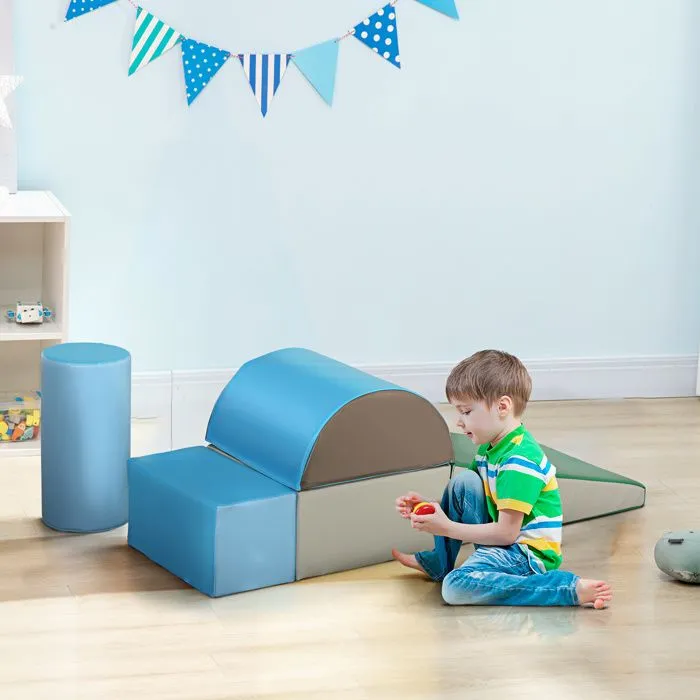 5PCS Module motricité bébé HOMCOM parcours motricité bébé en mousse EPE pour enfants d'âge préscolaire, multicolore-2