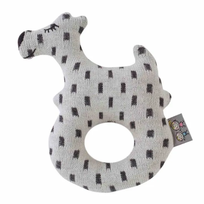 Hochet bébé en coton tricoté  Chien Scotty-0