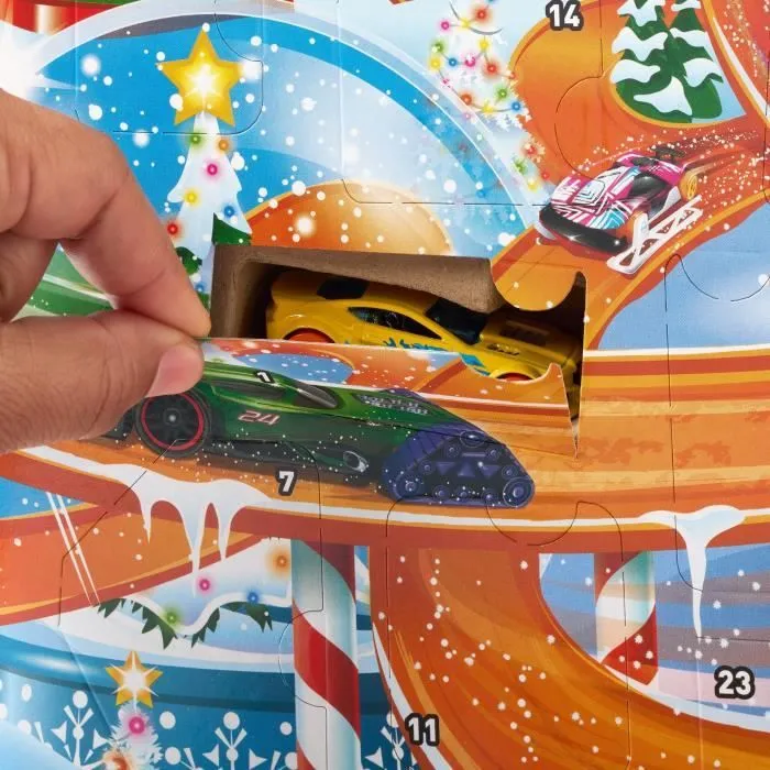 Hot Wheels-Calendrier de l’avent 2024-8 voitures et 16 accessoires HTG00-5