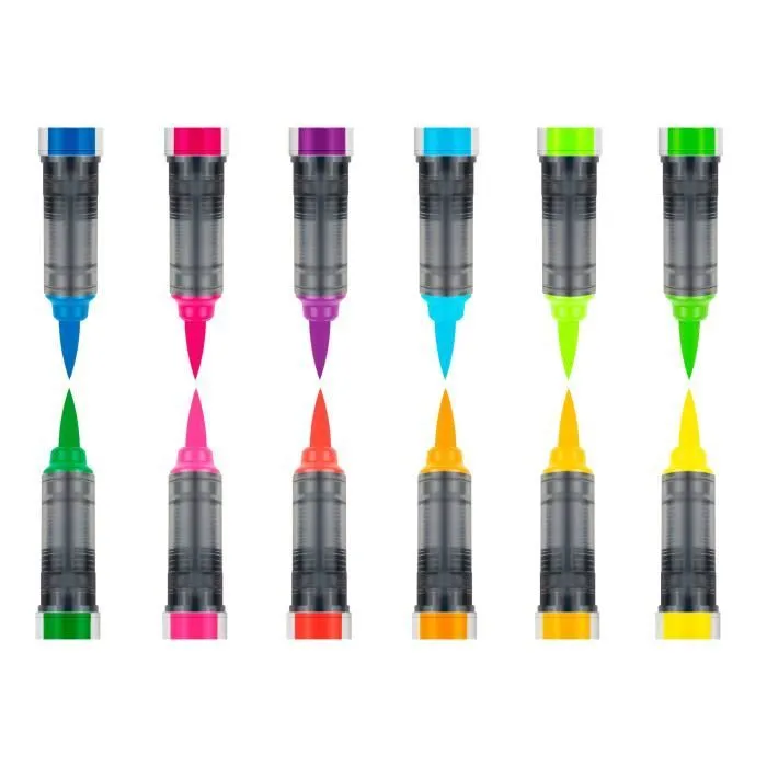 Marqueurs - Karin - Brushmarker PRO - 12 couleurs - Aquarelle - Pointe en nylon japonaise-1