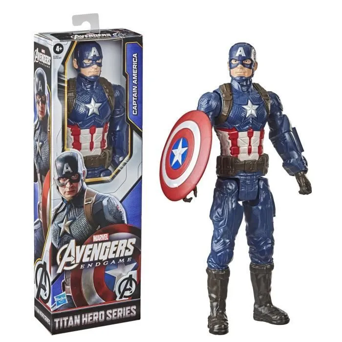 Figurine Captain America Titan Hero Series Avengers 30 cm pour enfants à partir de 4 ans-0