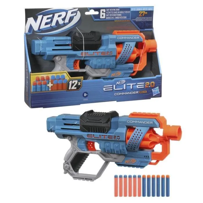 Nerf Elite 2.0 - Commander RC-6 - Barillet rotatif 6 fléchettes - Personnalisable-1