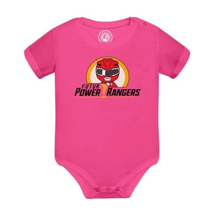 Body Bébé Manche Courte Rose Futur Power Rangers-0