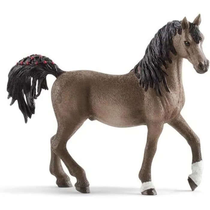 Figurine Etalon arabe - SCHLEICH - Horse Club - Marron et Noir - Queue haute et relevée-0