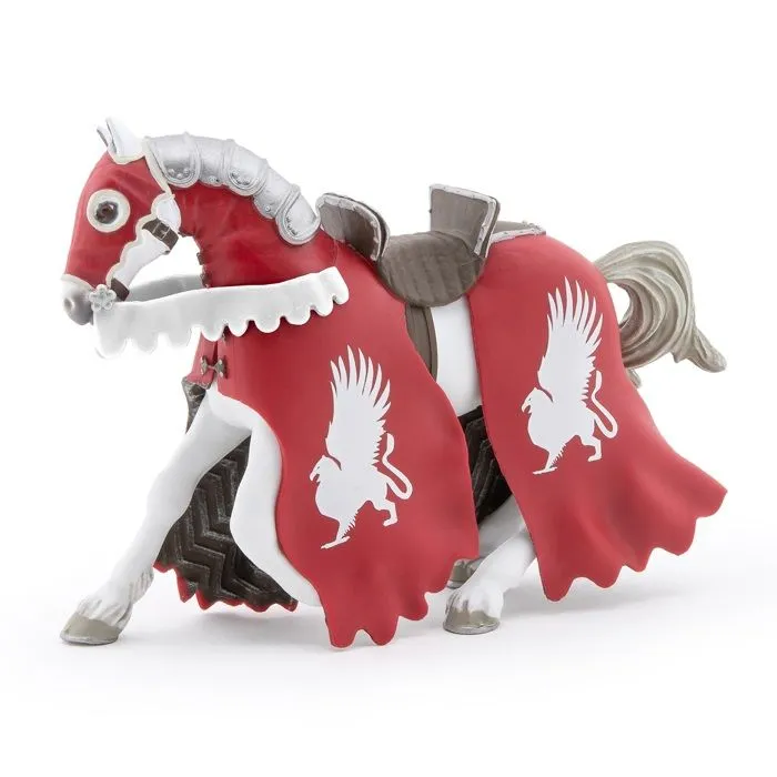 Papo - Figurine Cheval du chevalier griffon rouge-0
