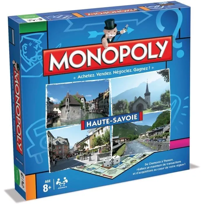 Monopoly - WINNING MOVES - Haute-Savoie - Jeu de plateau - A partir de 8 ans - Mixte-0