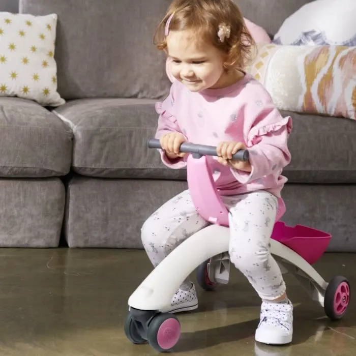 TINY LOVE Tiny Rider 5 en 1, Trotteur et Porteur, Chariot de Marche, Rose-1