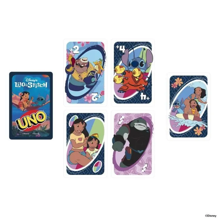Mattel Games - Disney UNO Lilo et Stitch-Jeu de cartes pour les enfants et la famille JCC10-7