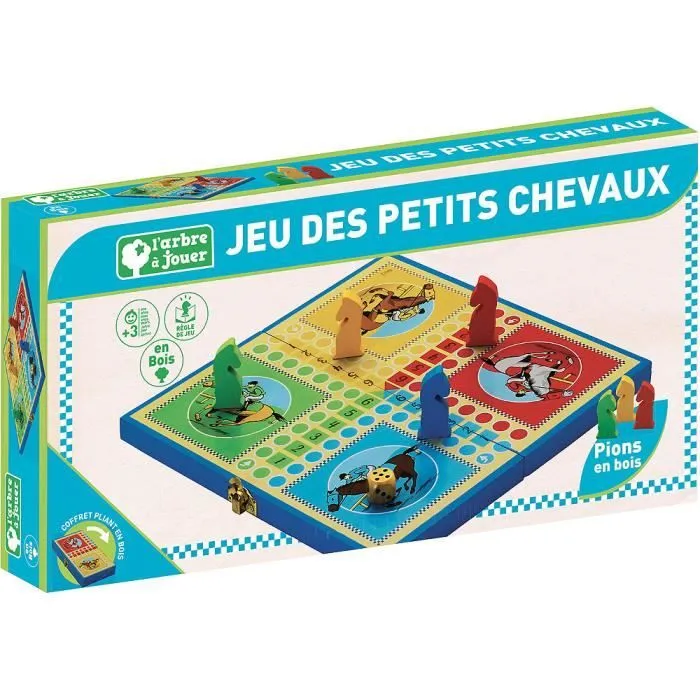 Jeujura - Coffret Pliant Petits Chevaux - L'arbre à Jouer - Jeu de Société - Âge Minimum : 3 Ans-1