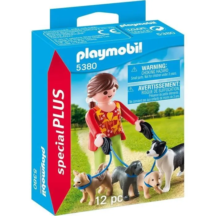 PLAYMOBIL Spécial Plus - Eleveuse de Chiens - Modèle 5380 - 4 chiots et accessoires inclus-0