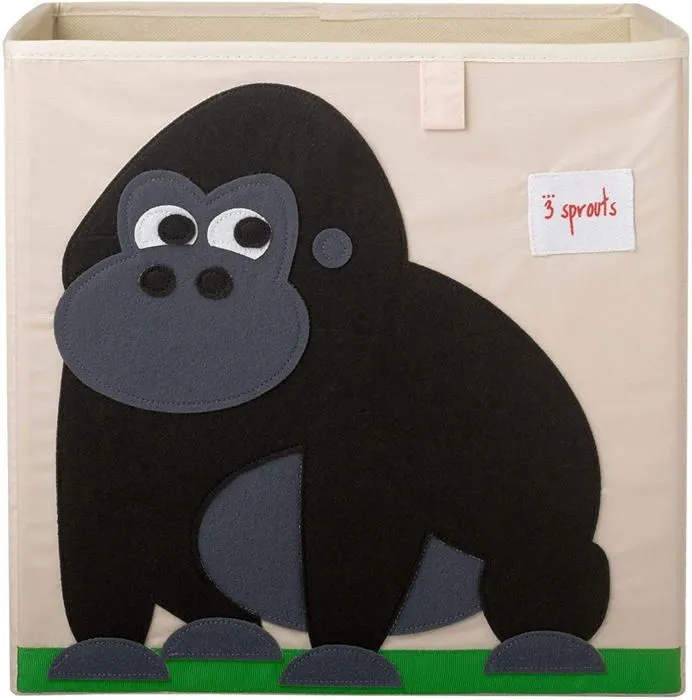 Boîte de rangement en tissu Gorille - Coffre à jouets pour enfant - 33x33x33 cm-3