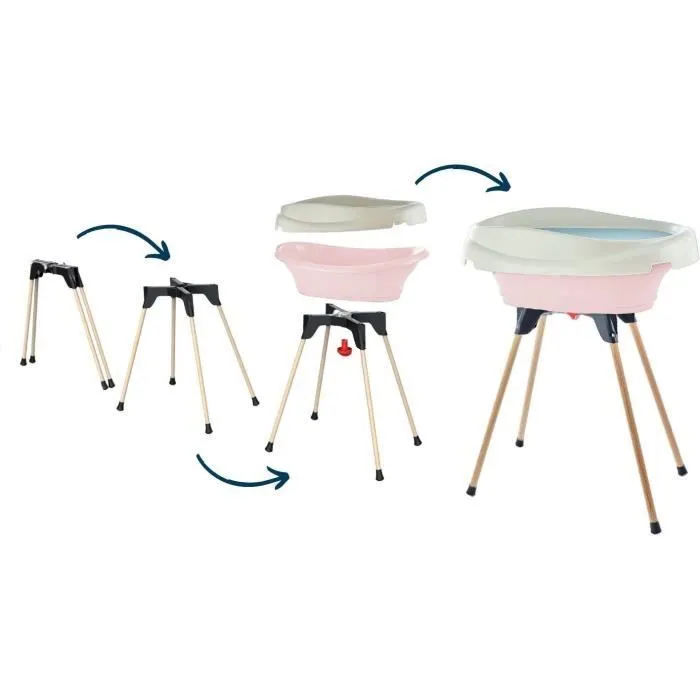 Pack plan à langer et baignoire - THERMOBABY - VASCO - Rose Poudré - 2 en 1-4