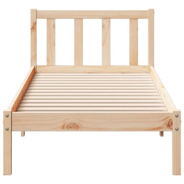 vidaXL Cadre de lit extra long sans matelas 90x220 cm bois massif pin, lit, meuble de chambre à coucher, lit en bois, lit 852444-4
