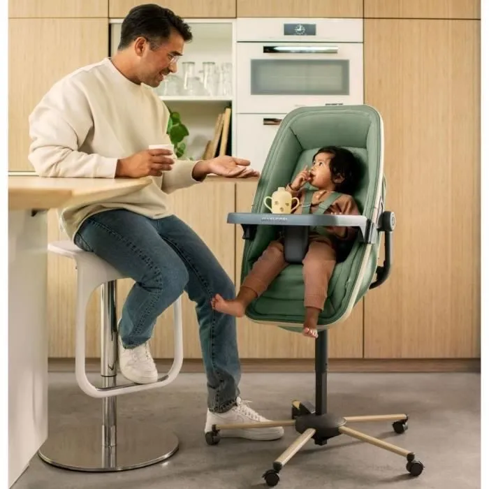 MAXI COSI Kit repas pour transat Alba, chaise haute bébé avec tablette + housse de protection Beyond Green, de 6 mois à 3 ans-3