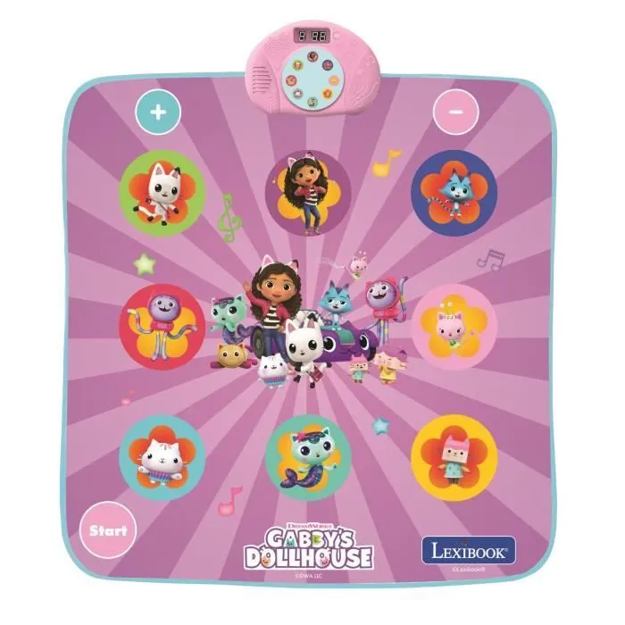 Tapis de danse électronique, Bluetooth et lumineux Gabby et la maison magique avec 6 modes de jeu-0