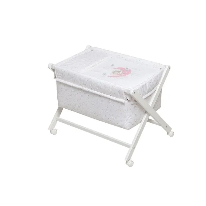 Interbaby - 92232-02 - Berceau en Croix- Bear Sleeping - Rose-0