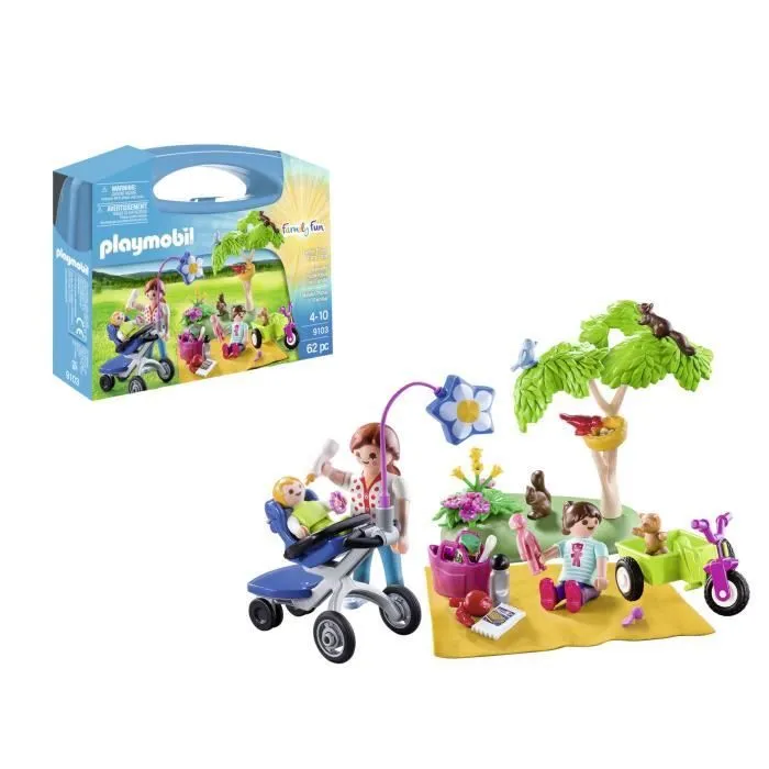 PLAYMOBIL 9103 Valisette Pique-Nique en Famille, Contient 3 personnages et de nombreux accessoires-0