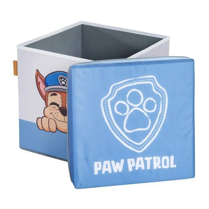 Tabouret Cube avec Rangement pour Enfant ROBA Pat'Patrouille - Motif Chiens Chase Ruben & Marcus - Bleu - Blanc-3