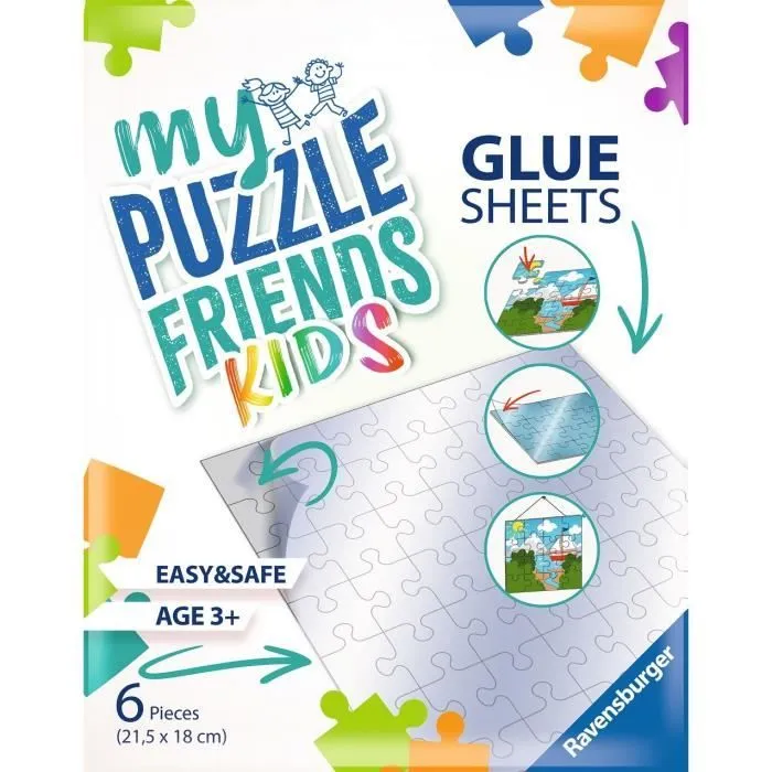 Ravensburger - Accessoire puzzle Enfants ou Adultes - 6 Feuilles adhésives pour puzzles jusqu'au 500p - Utilisable dès 3 ans - 13301-0