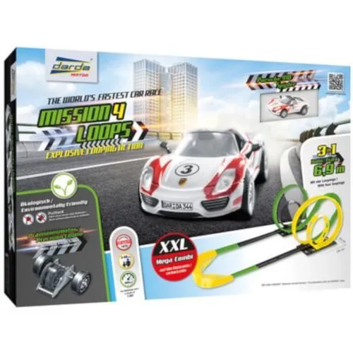 Piste de voiture - Darda - Mission 4 Loops - 19 pièces - 690 cm - Multicolore-0