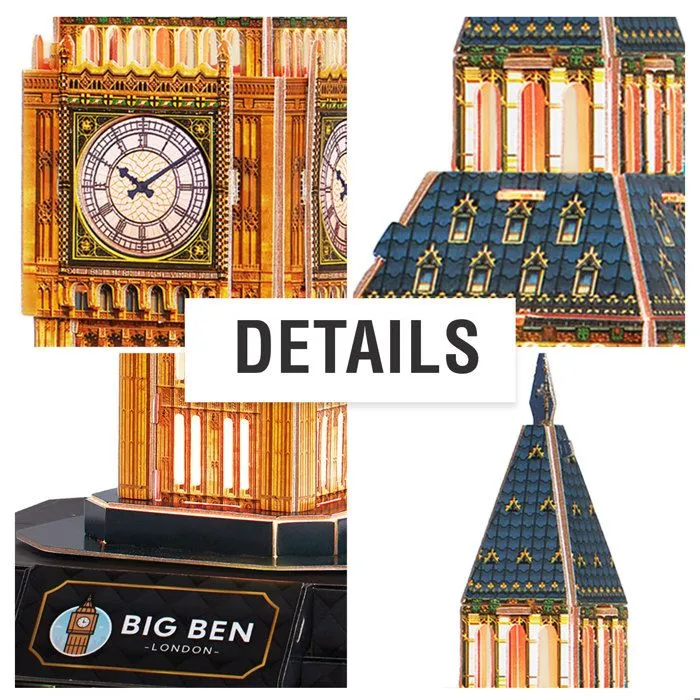 Puzzle 3D - Big Ben LED | Maquette A Construire |-1