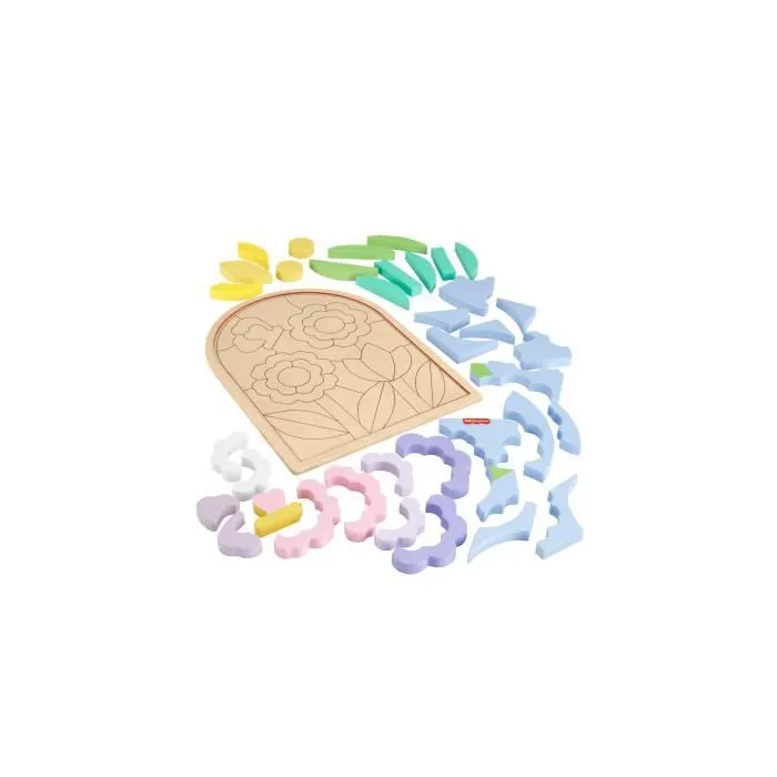 Fisher-Price-Puzzle Fleurs en Bois-Puzzle 37 pièces pour la maternelle HXT97-1