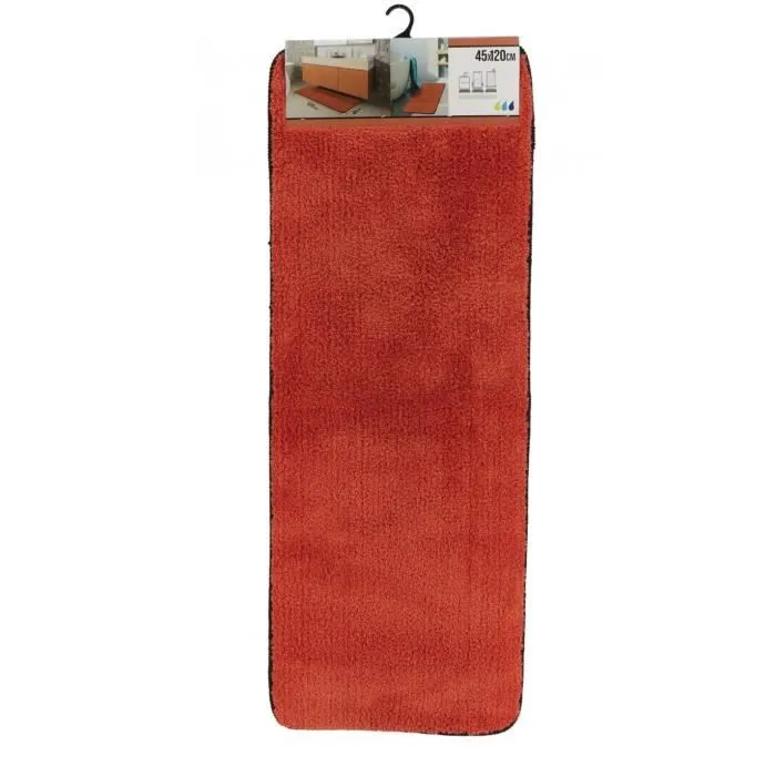 TENDANCE - Grand Tapis de salle de bain Terre de Sienne en Microfibre Confort et Doux 45 x 120 cm-0