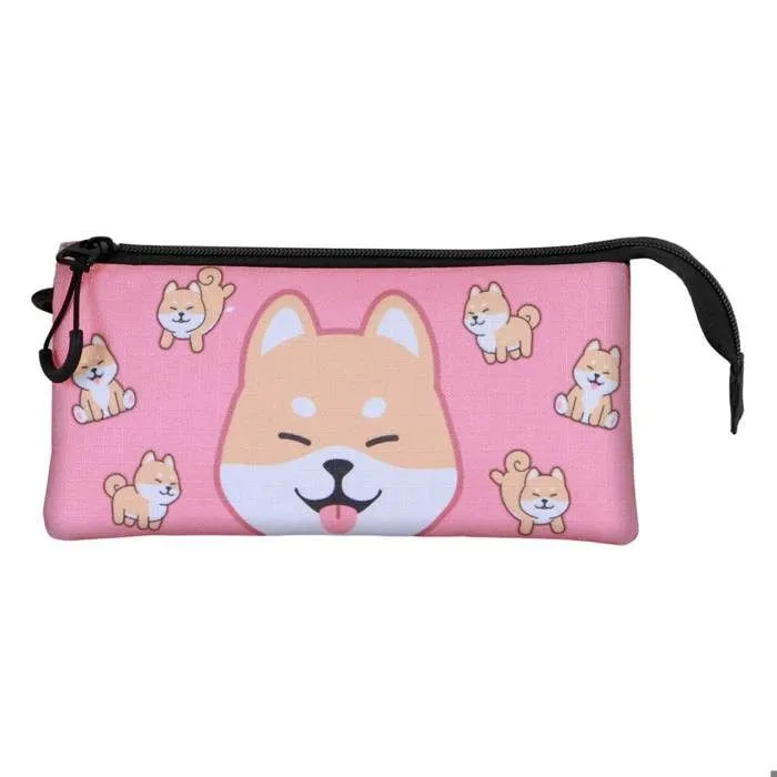 Trousse Triple - Oh My Pop! Shiba - Rose- Taille Unique-1