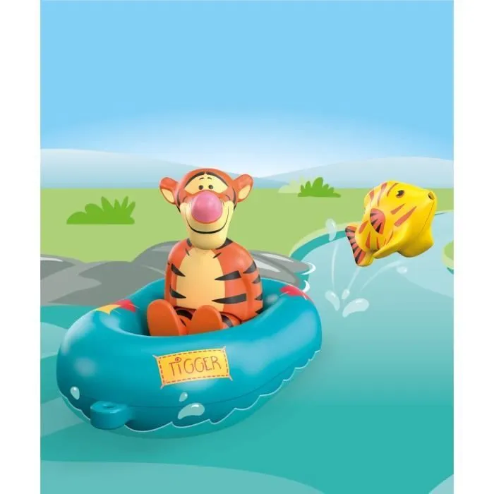 PLAYMOBIL Junior 71704 Tigrou avec canot, Flotte dans l'eau, Jouet pour le bain, Junior & Disney, Dès 12 mois-1