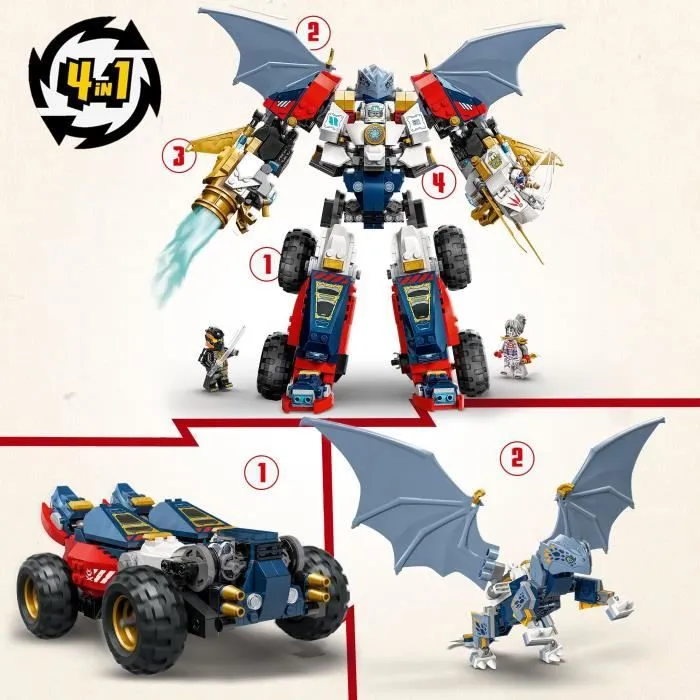 LEGO NINJAGO 71834 Le robot ultra combo de Zane - Jeu de construction 4-en-1 dès 9 ans-2