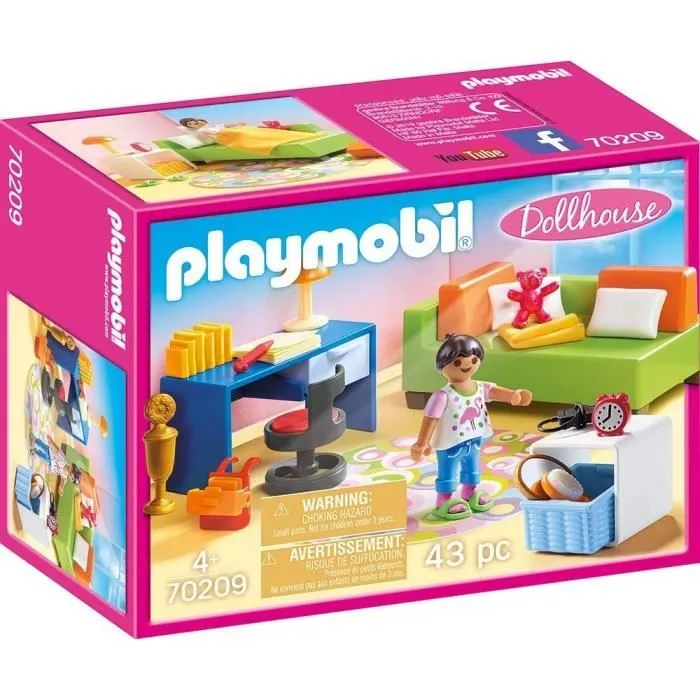 PLAYMOBIL 70209 Chambre d'enfant avec canapé-lit, Maison Traditionnelle, Dollhouse, 43 pièces, Dès 4 ans-0