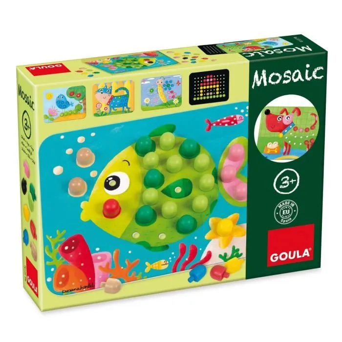 Jeu de fiches Mosaïque d'animaux - DISET - Pour enfant de 3 ans et plus - Multicolore-1