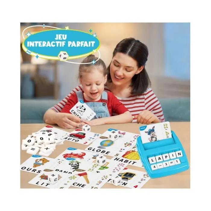Jeux de Société - Non spécifié - Lettre Scrabble - Éducatif 2 en 1 - Pour enfants 3-8 ans - Bleu Clair-2