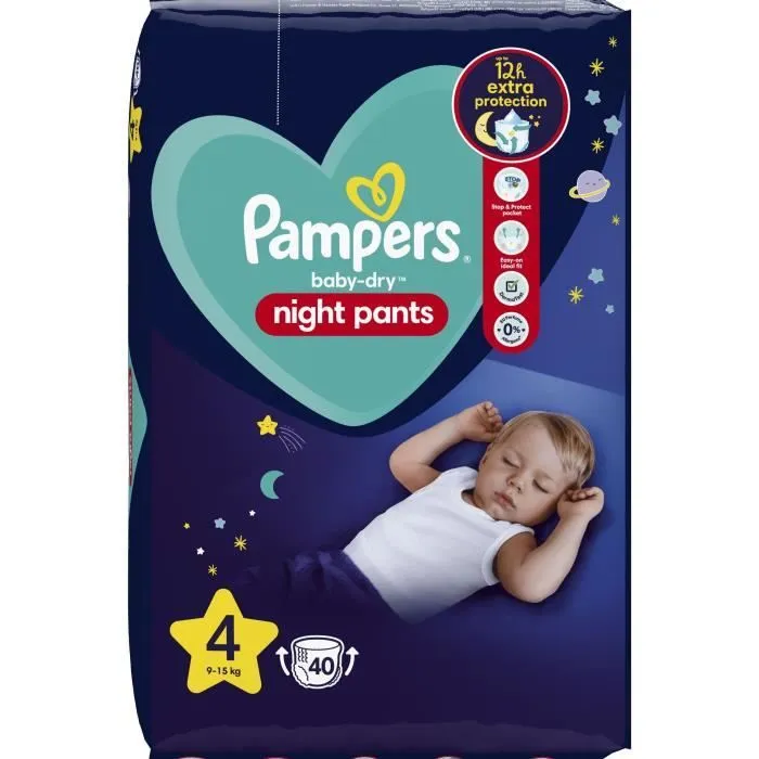 PAMPERS Baby-Dry Night Pants pour la nuit Taille 4 - 40 Couches-culottes-0