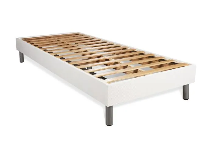 Ensemble sommier matelas 90x190 BodyFit Mémoire de forme - 24 cm - Ferme - sommier kit blanc-4