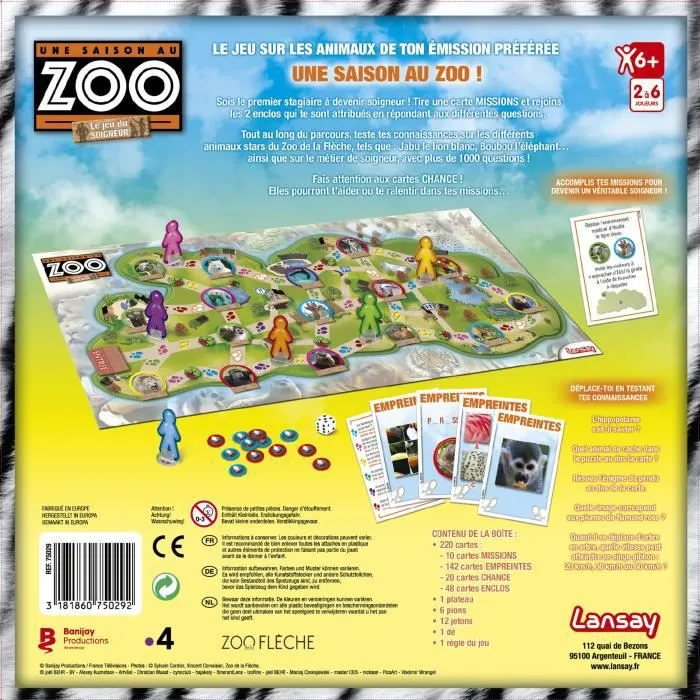 LANSAY - UNE SAISON AU ZOO® - Le Jeu du Soigneur - Jeu de société - 2 à 6 joueurs - Dès 6 ans-3