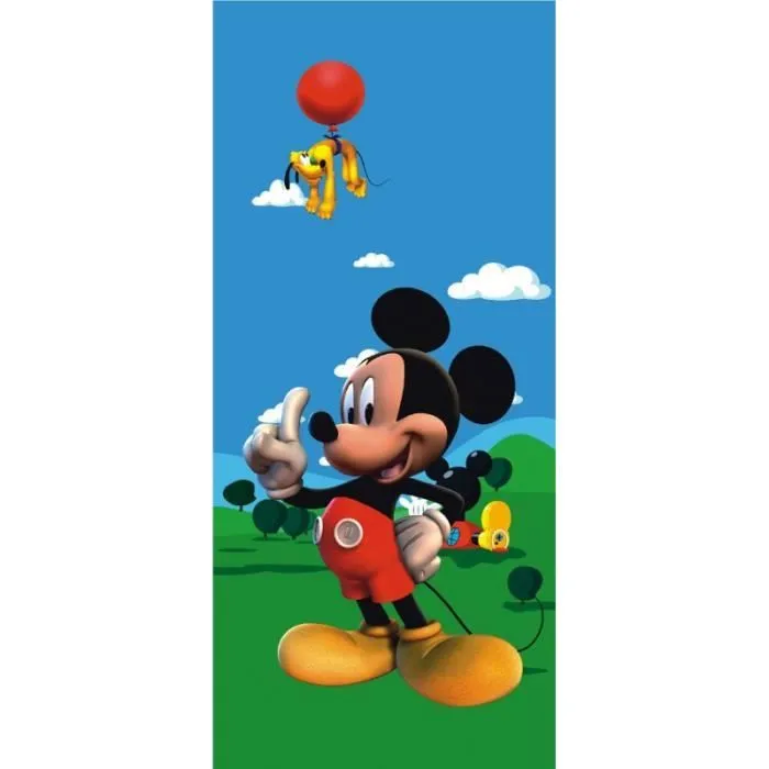 Décoration murale - DISNEY - Poster géant La Maison de Mickey - H 202 x L 90 cm - Impression numérique - Bleu-1