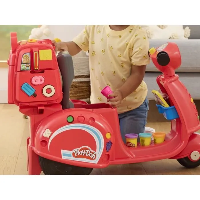 Play-Doh Mon scooter à pizzas, jouets de loisirs créatifs avec pâte à modeler pour enfants-5