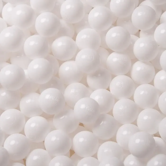 KiddyMoon 500-6Cm Balles Colorées Plastique Pour Piscine Enfant Bébé Fabriqué En EU, Blanc-1