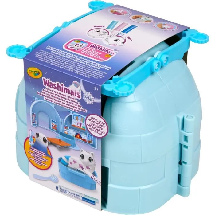 Valisette Washimals Igloo - CRAYOLA - Kit de coloriage lavable pour enfants à partir de 3 ans-4