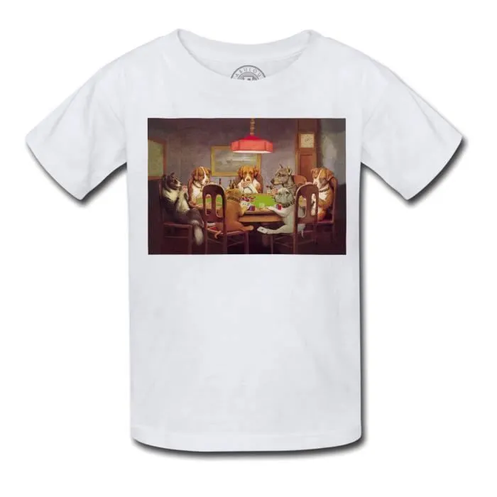 T-shirt Enfant Poker Jeu De Carte Cassius Marcellus Coolidge Peinture Chiens-0
