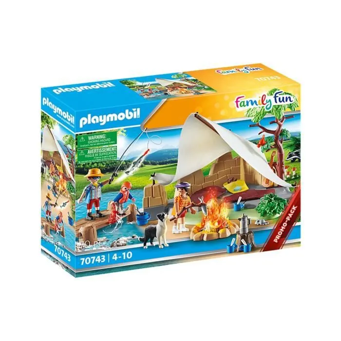 PLAYMOBIL - Family Fun Famille de campeurs - Figurine miniature - Camping en famille-2